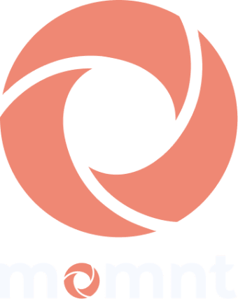 Coral pink spiral swirl logo design with white center on transparent background