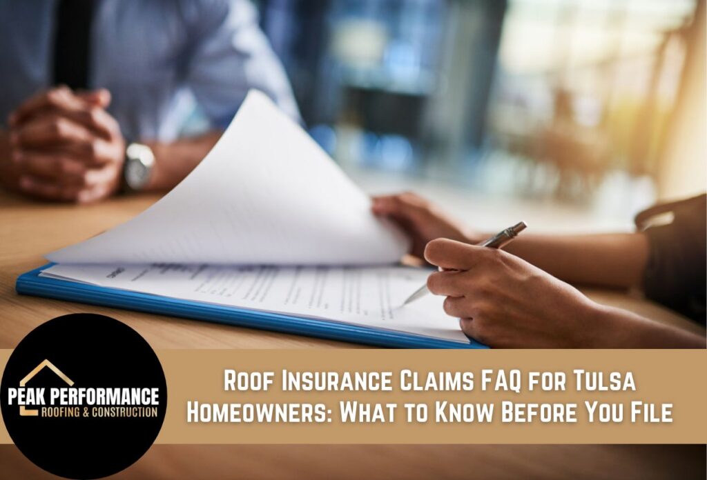 Person reviewing roof insurance documents with a consultant