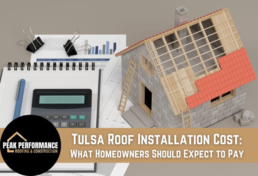 Cost estimation for roof installation with house model and calculator.